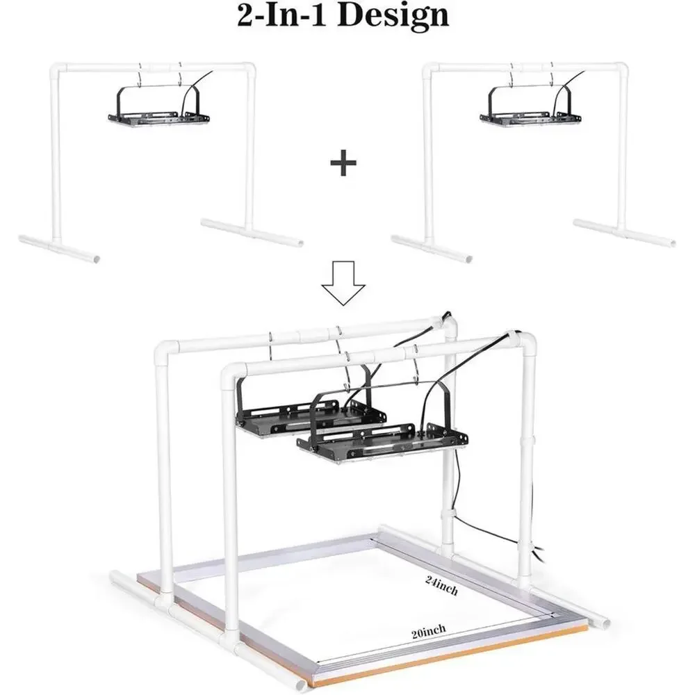Caydo 2PCS 50W LED UV Screen Printing Light Exposure Unit w Stands & Cable Ties